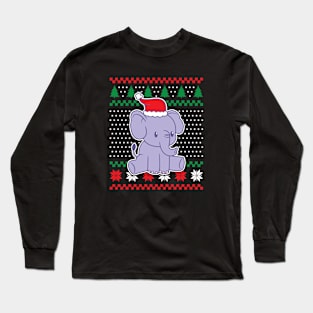 Ugly Christmas Sweaters Cute Elephant Long Sleeve T-Shirt